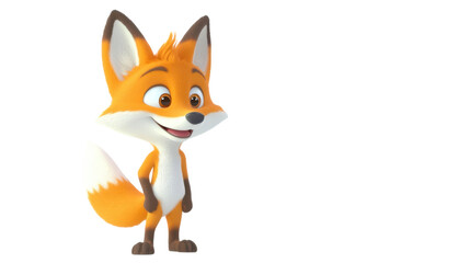 Fototapeta premium red fox cartoon isolated on white background