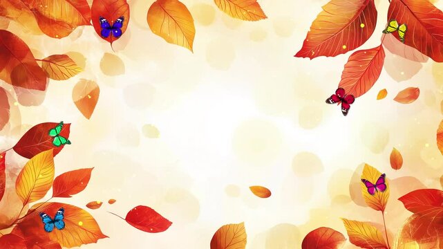 autumn fall background design with space for text seamless looping overlay 4k virtual video animation background