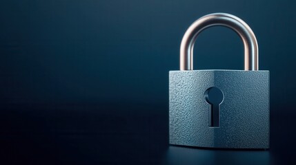 Fototapeta premium A close-up image of a metallic padlock on a dark background, symbolizing security, protection, and confidentiality.