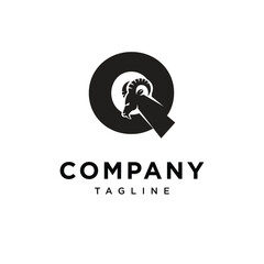 Letter Q Goat Logo Icon Vector