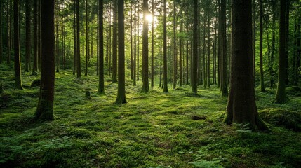 Fototapeta premium Uphold environmental sustainability with forest conservation efforts global initiative article nature eco-conscious perspective forest management