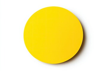 High Quality Picture of Yellow Round Paper Sticker Label Isolated