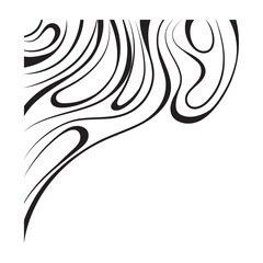 Naklejka premium Abstract Border Wavy Minimal Line Art