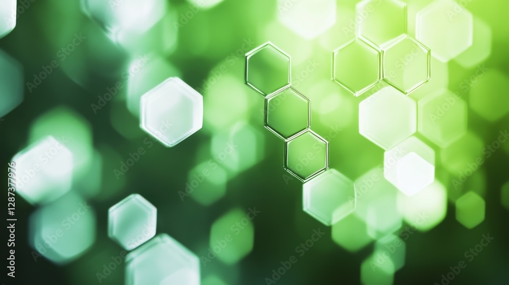 Poster Creating vertical gradient bokeh transitions over hexagonal patterns digital art abstract environment close-up view visual design