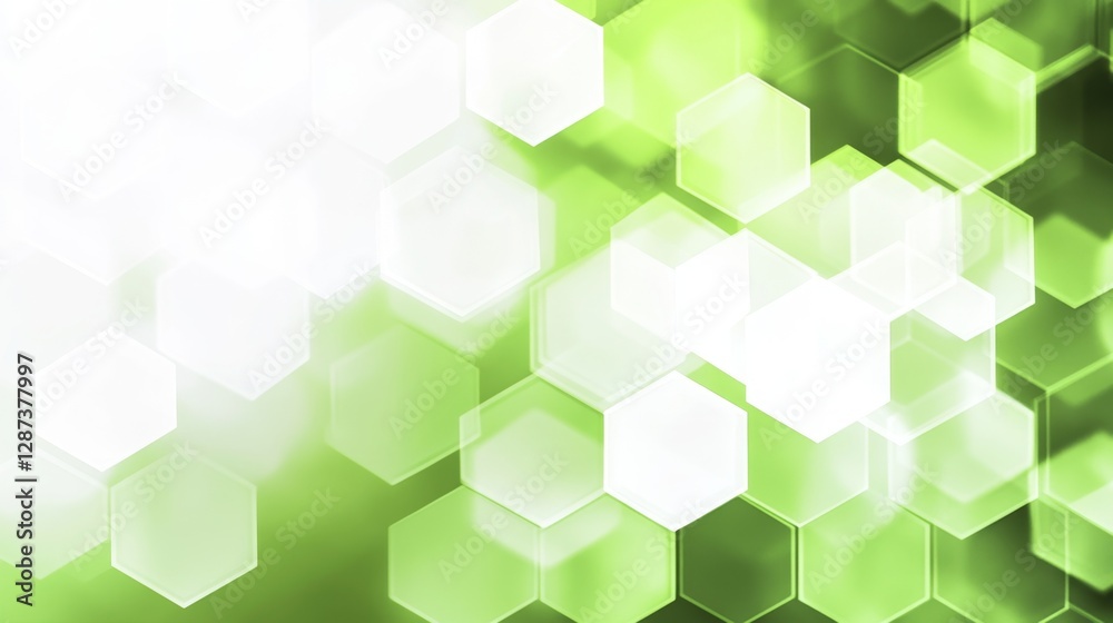 Poster creating vertical gradient bokeh transitions over hexagonal patterns digital art online gallery abst