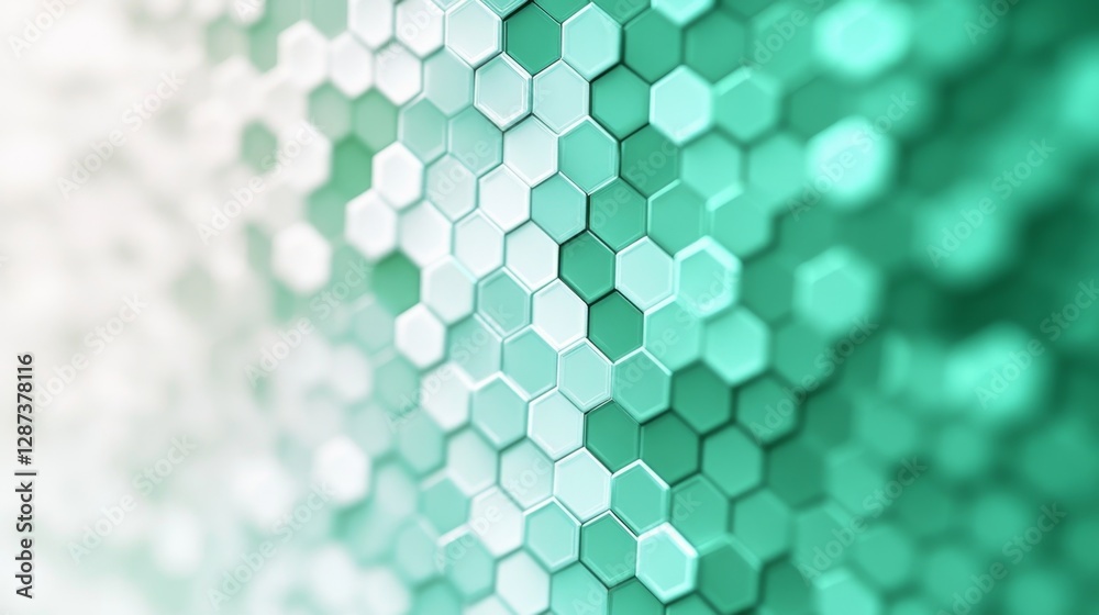 Poster Creating a vertical gradient over hexagon bokeh transition digital art virtual space graphic design abstract concept