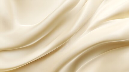 Cream Colored Luxurious Silk Fabric Draped with Elegant Smooth Curves