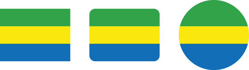 The Flag of Gabon in Different Shapes