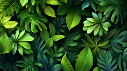 Obraz premium Enhancing botanical aesthetics indoor spaces leafy patterns contemporary environment close-up view vibrant green inspiration