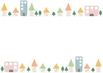 街並み　風景　背景　イラスト