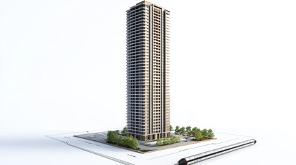 Modern skyscraper showcase urban landscape 3d render architectural design aerial view innovative construction