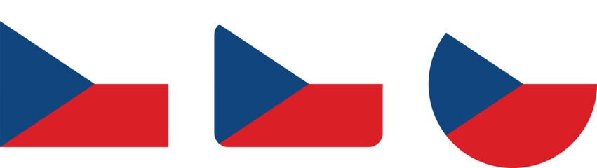Czech Republic Flag Variations in Different Shapes
