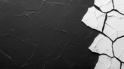 Cracked Paint Texture on Surface with Black and White Contrast