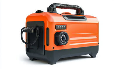 Portable generator demonstration outdoor event product showcase bright environment close-up view energy solutions