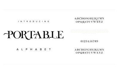 Portable typography beauty fashion elegant minimalist serif italic fonts decorative wedding vintage retro logos. Minimal luxury font alphabet logo. Vector illustration