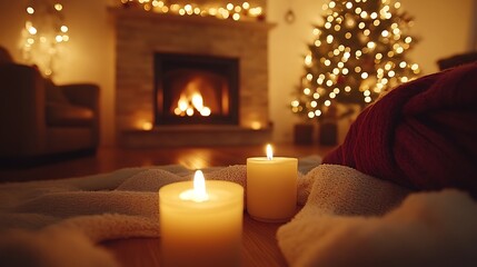 Cozy Christmas Fireplace Scene