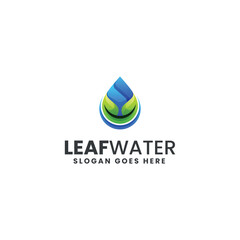 Leaf Water Gradient Colorful Logo