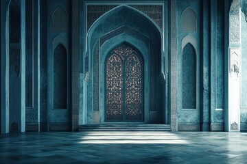 A Grand Entrance Features Beautiful Doors Within A Luxurious Room