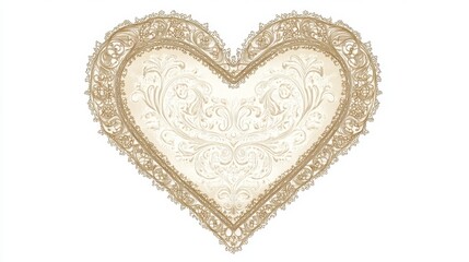 Creating vintage heart clipart online studio digital art soft atmosphere close-up intricate lace design for romantic projects