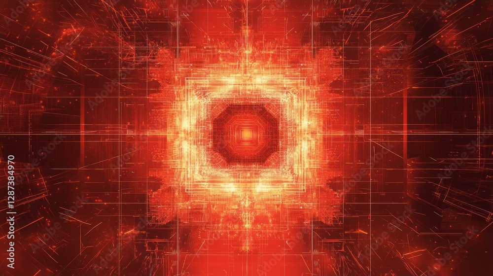 Poster abstract technology and science background featuring a futuristic mesh network with geometric lines 