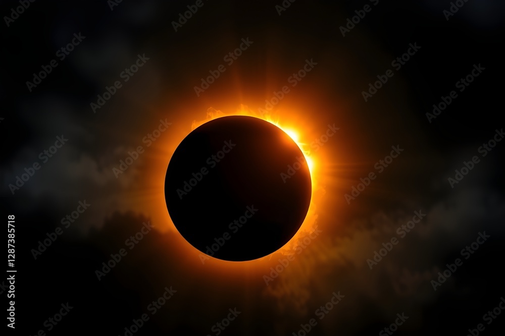 Canvas Prints solar eclipse this rare event occurs when the sun, moon and earth are in the same line.
