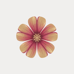 Fototapeta premium A Flat-Style flower on a Plain White Background