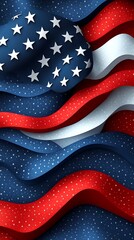 American Flag, Waving, Graphic Design