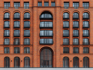 Fototapeta premium Brick Building Exterior 3D Illustration