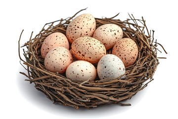 Obraz premium Nest of speckled eggs