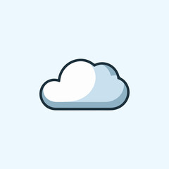 Fototapeta premium A Flat-Style Small Cloud on a Plain White Background