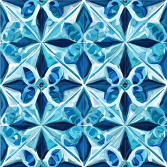 Fototapeta premium Abstract Blue and White Geometric Tile Pattern