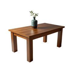 Wooden table isolated on transparent background.