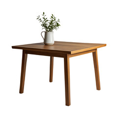 Wooden table isolated on transparent background.