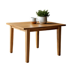 Wooden table isolated on transparent background.