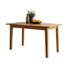 Wooden table isolated on transparent background.