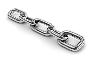 Obraz premium Industrial chain links, isolated on white background