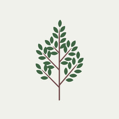 A Flat-Style Sparse tree on a Plain White Background