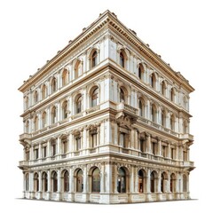 Fototapeta premium Pixel Perfect Picture of a Photo Palazzo, Isolated on a White Background
