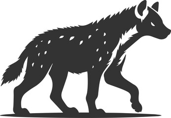 Obraz premium A hyena walking with a confident, proud stride animal silhouette vector