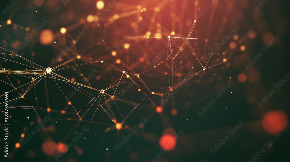 Poster futuristic global network background featuring a digital world map with glowing connections, high-te