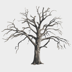 Obraz premium A Flat-Style Dead tree on a Plain White Background