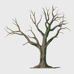 Obraz premium A Flat-Style Dead tree on a Plain White Background