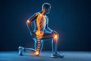 Human Skeleton and Joint Health: Visual Representation of Bone Structure and Joint Function