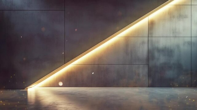 abstract empty modern concrete room with indirect lights seamless looping overlay 4k virtual video animation background
