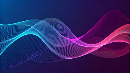 Naklejka premium Abstract background with modern tech gradient waves
