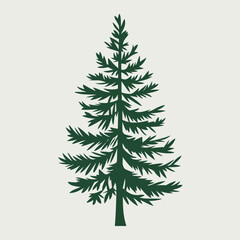 A Flat-Style pine tree on a Plain White Background