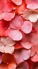 Obraz premium Captivating close up of delicate pink hydrangea blossoms creating a vibrant floral tapestry of nature's beauty and elegance in a soft light