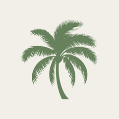 Obraz premium A Flat-Style palm tree on a Plain White Background