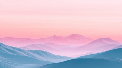Elongated Silhouettes of Dunes at Sunset in Pastel Tones