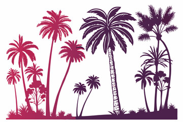 Obraz premium palm silhouette vector illustration